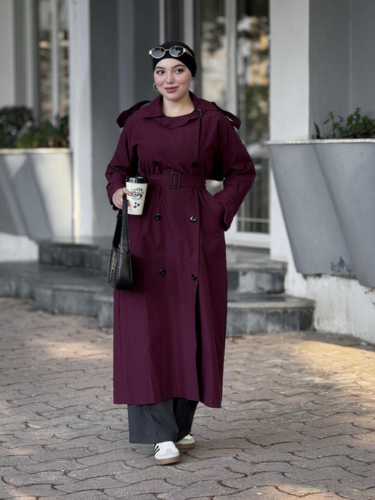 Gabardine Trench-coat longue