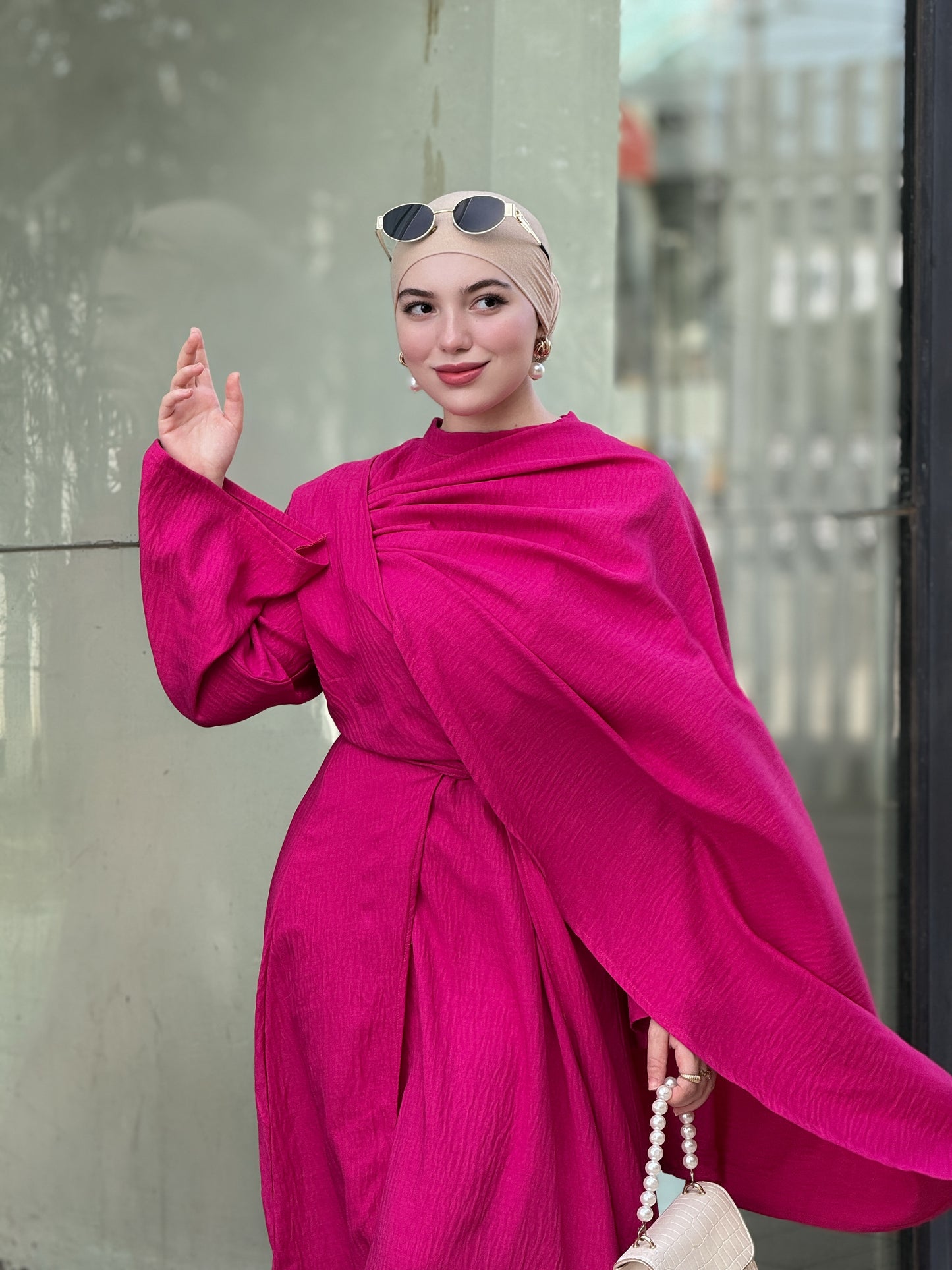 Robe féminine en 3pcs robe & sous robe & châle