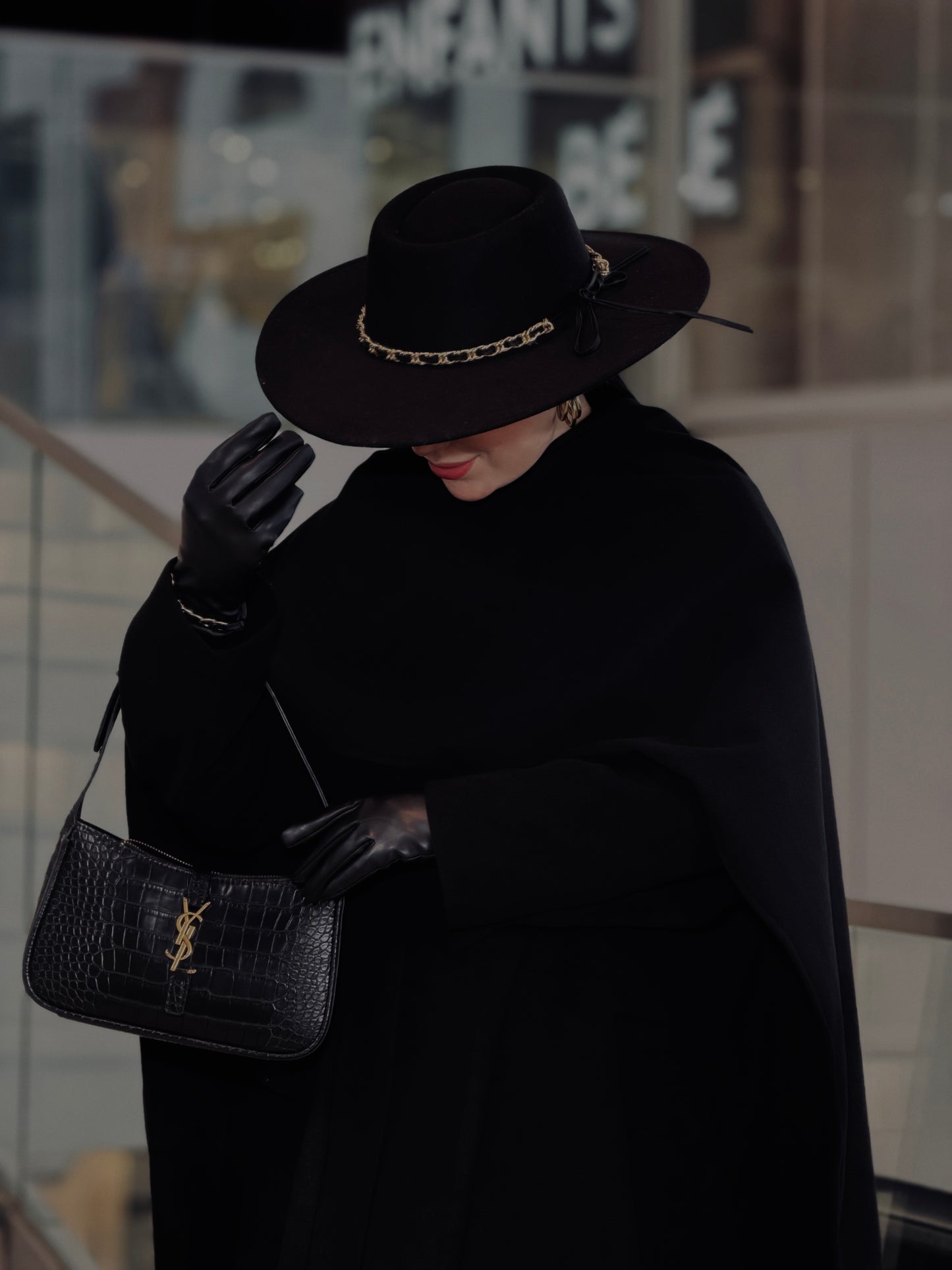 Aurore black manteau & châle en cachemire