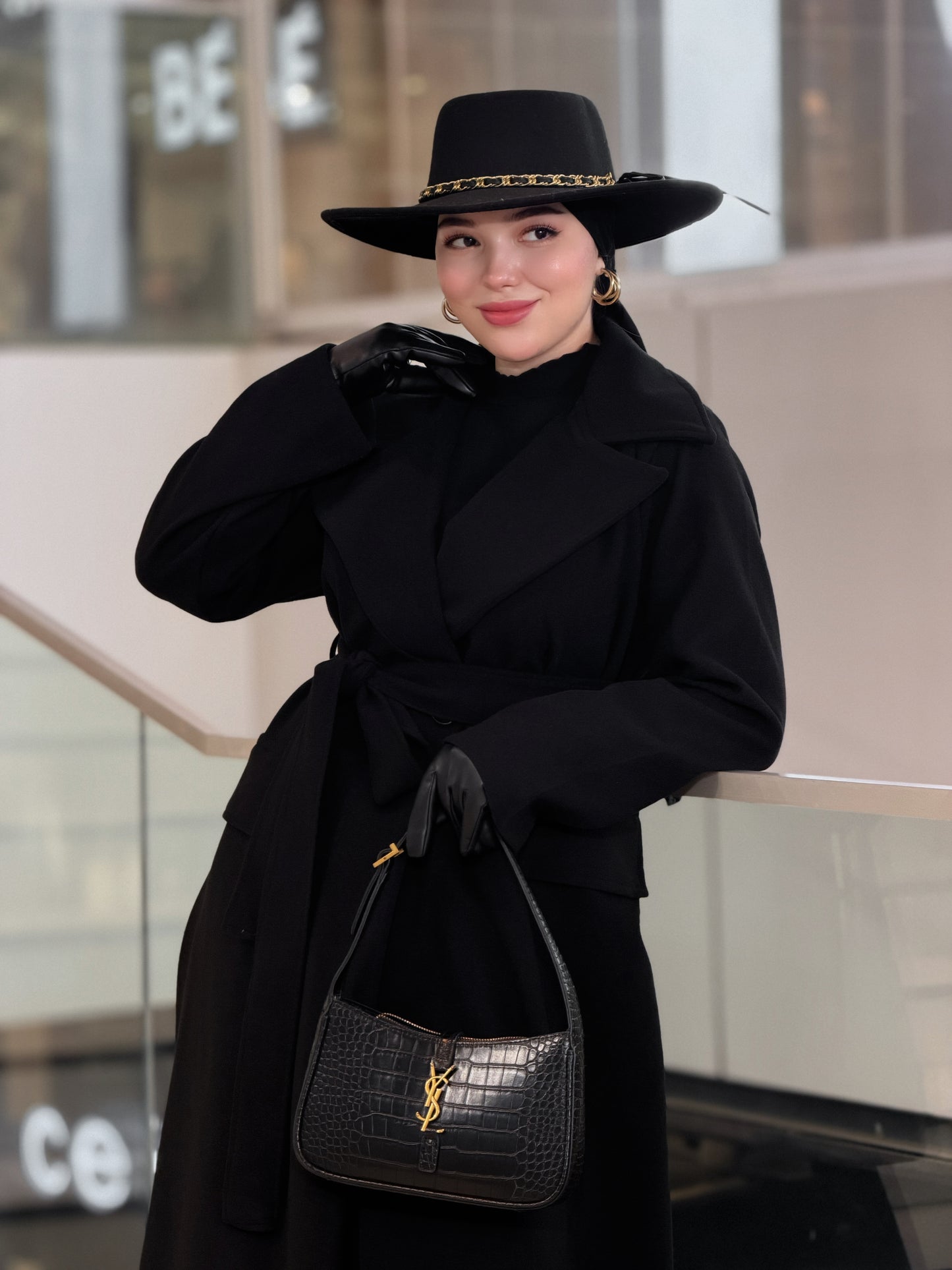 Aurore black manteau & châle en cachemire