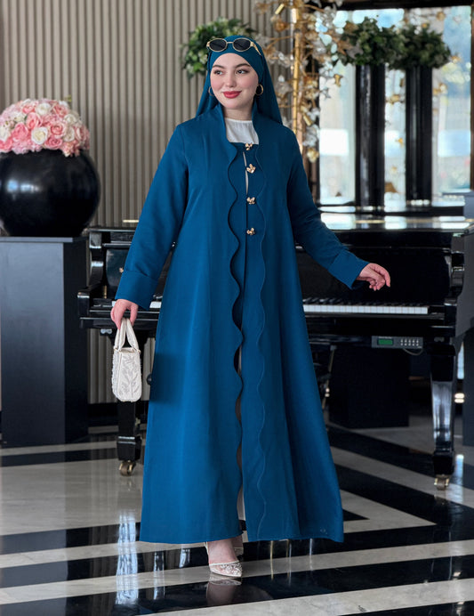 Abaya color teal Ramadan Aïd    Abaya + robe blanche 650dh 🩵